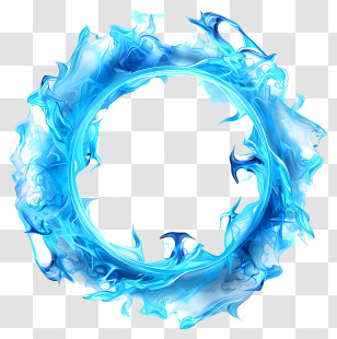Blue Flame Circle - Cool Blue Flame Circle Graphic Transparent PNG