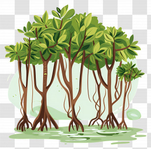 Mangrove Forest - Mangrove Trees In Coastal Wetlands Transparent PNG