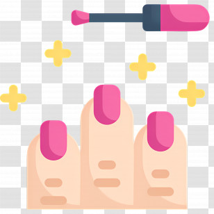 Nail Salons - Stylish Manicure With Pink Nails And Sparkle Transparent PNG