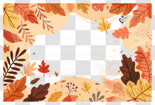 Autumn Background - Autumn Leaves Frame Design Transparent PNG