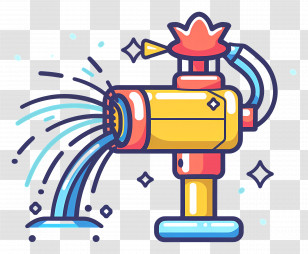 Water Sprinkler - Colorful Water Gun Spraying Water Transparent PNG