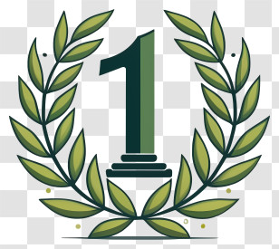 Laurel Wreath - Number One Trophy For Achievement Transparent PNG