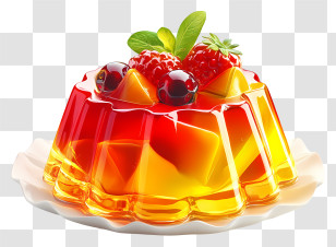 Gelatin Dessert - Colorful Fruit Jelly Dessert Transparent PNG