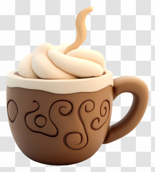 Hot Coffee - Hot Chocolate In Decorative Cup Transparent PNG
