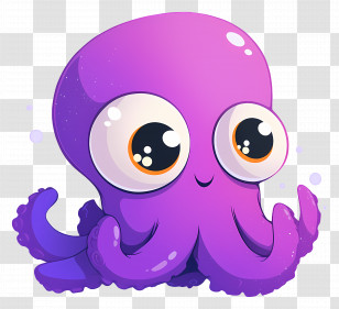 Kawaii Octopus - Cute Octopus Cartoon Illustration Transparent PNG