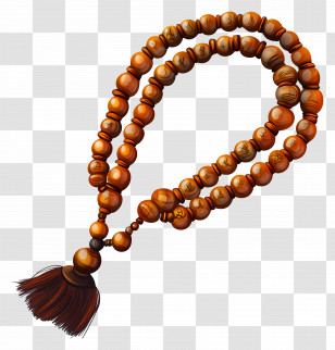 Tasbih - Beautiful Wooden Prayer Beads With Tassel Transparent PNG