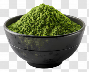 Matcha Powder - Bowl Of Matcha Green Tea Powder Transparent PNG