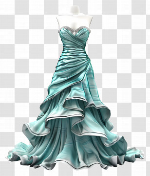 Chanel Wedding Dress - Elegant Blue Evening Gown Transparent PNG