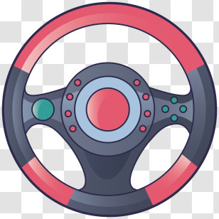 Steering Wheel - Colorful Steering Wheel Icon Transparent PNG