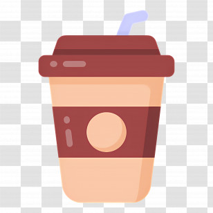 Takeaway Coffee Cup - Cold Beverage In Cup With Straw Transparent PNG
