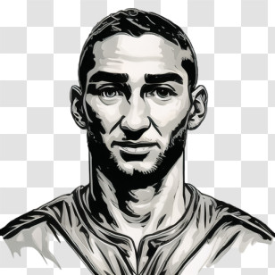 Portrait - Monochrome Sketch Of Male Portrait Transparent PNG