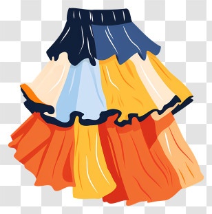 Skirt - Colorful Layered Skirt Illustration Transparent PNG