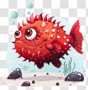 Cute Pufferfish - Cartoon Puffer Fish Illustration Transparent PNG