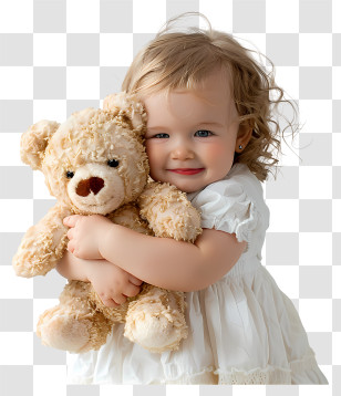Baby Hugging Teddy Bear - Cute Child Hugging A Teddy Bear Transparent PNG