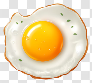 Fried Egg - Fried Egg Sunny-Side-Up With Herb Garnish Transparent PNG