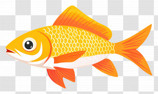 Animated Fish - Yellow And Orange Fish Cartoon Illustration Transparent PNG