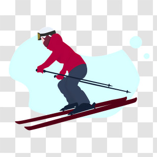 Cartoon - Person Skiing In Winter Gear Transparent PNG