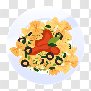 Thai Food - Delicious Pasta With Tomato And Olives Transparent PNG