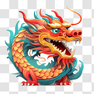 Chinese Dragon - Colorful Dragon Illustration Transparent PNG