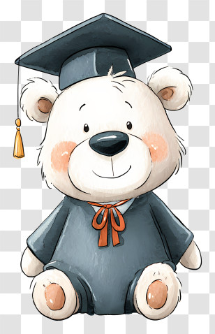 Cute Bear With Graduation Hat - Graduation Bear With Cap Transparent PNG