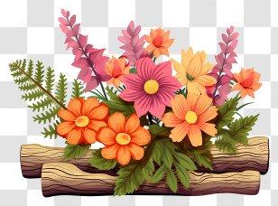 Bouquet Of Flowers - Vibrant Flower Bouquet Illustration Transparent PNG
