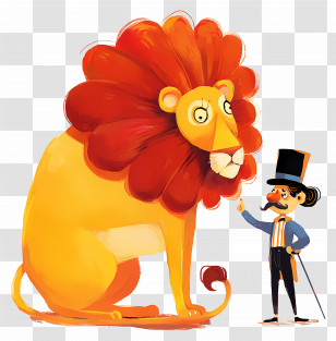 Circus Lion - Circus Lion With Tamer Transparent PNG
