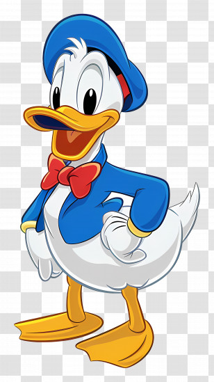 Donald Duck - Cartoon Blue-Dressed White Duck Illustration Transparent PNG