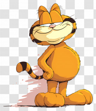 Garfield - Smiling Orange Cat Cartoon Character Transparent PNG