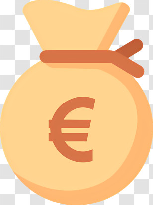 Bag Of Euros - Euro Money Bag Icon Representing Finance Transparent PNG