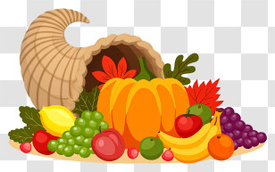 Thanksgiving Cornucopia - Cornucopia With Fruits For Thanksgiving Transparent PNG