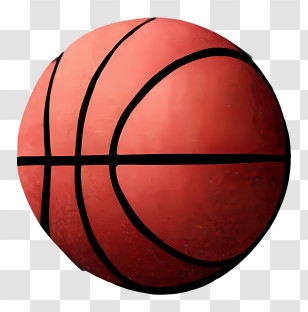 Basketball - Basketball With Black Lines Transparent PNG