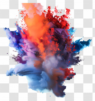 Powder Splash - Vibrant Colorful Explosion Art Transparent PNG