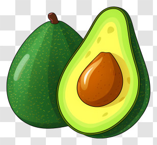 Avocado - Fresh Avocado With Seed Illustration Transparent PNG
