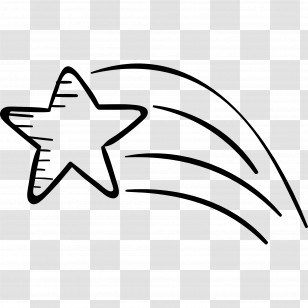 Shooting Star - Shooting Star Doodle Illustration Transparent PNG
