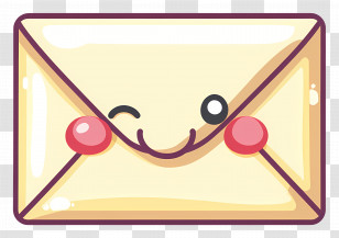 Cute Mail - Winking Envelope With Cute Face Transparent PNG