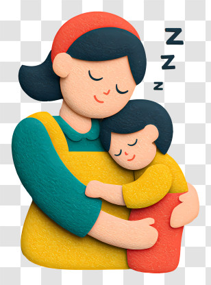 Mother Napping With Toddler - Mother And Child Sleeping Peacefully Transparent PNG