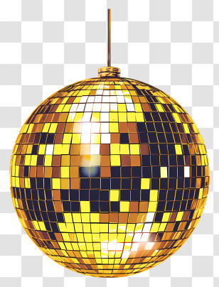 Disco Ball - Golden Disco Ball Transparent PNG