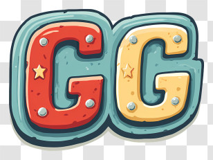 Gg Logo - Playful GG Cartoon Badge Transparent PNG