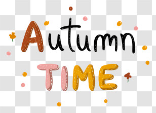 Minimalist Autumn Time Logo - Autumn Time Handlettering Transparent PNG