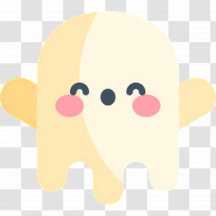 Halloween Ghost - Cute Smiling Ghost Transparent PNG