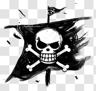 One Piece Jolly Roger - Pirate Skull And Crossbones Flag Transparent PNG