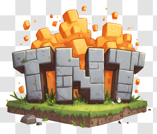 Minecraft Tnt - Exploding TNT In Cartoon Style Transparent PNG