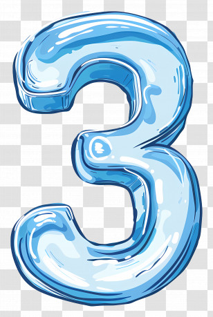Number 3 - Blue Number 3 Illustration Transparent PNG