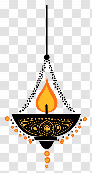 Hanging Diya - Hanging Lamp With Flame For Diwali Transparent PNG