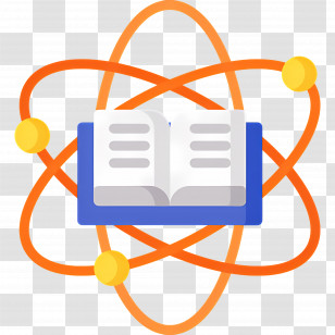 Science Book - Book With Atom For Science Education Transparent PNG