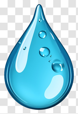 Realistic Water Drop - Blue Transparent Water Droplet Illustration Transparent PNG