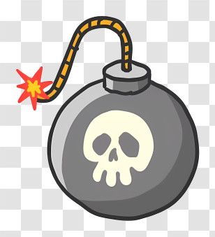 Timer Bomb - Cartoon Bomb With Skull Icon Transparent PNG