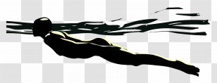 Stick Figure Swimming - Silhouette Of Swimmer In Action Transparent PNG