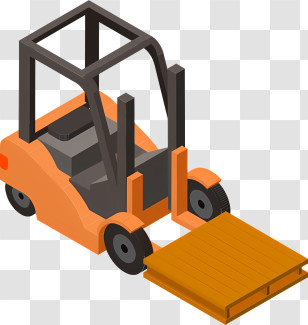 Icon - Orange Forklift Illustration Transparent PNG