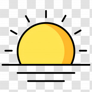 Morning Sun - Minimalistic Yellow Sun Icon For Visual Representation Transparent PNG